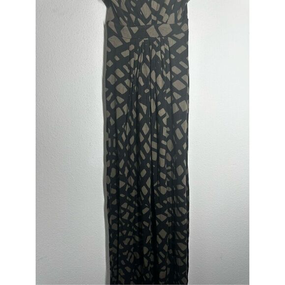 Banana Republic Geometric Pattern Maxi Dress Sleeveless Black Green Size XS - Picture 5 of 15